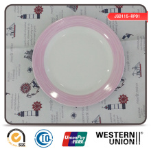 Exquisita placa redonda de porcelana plato de cena